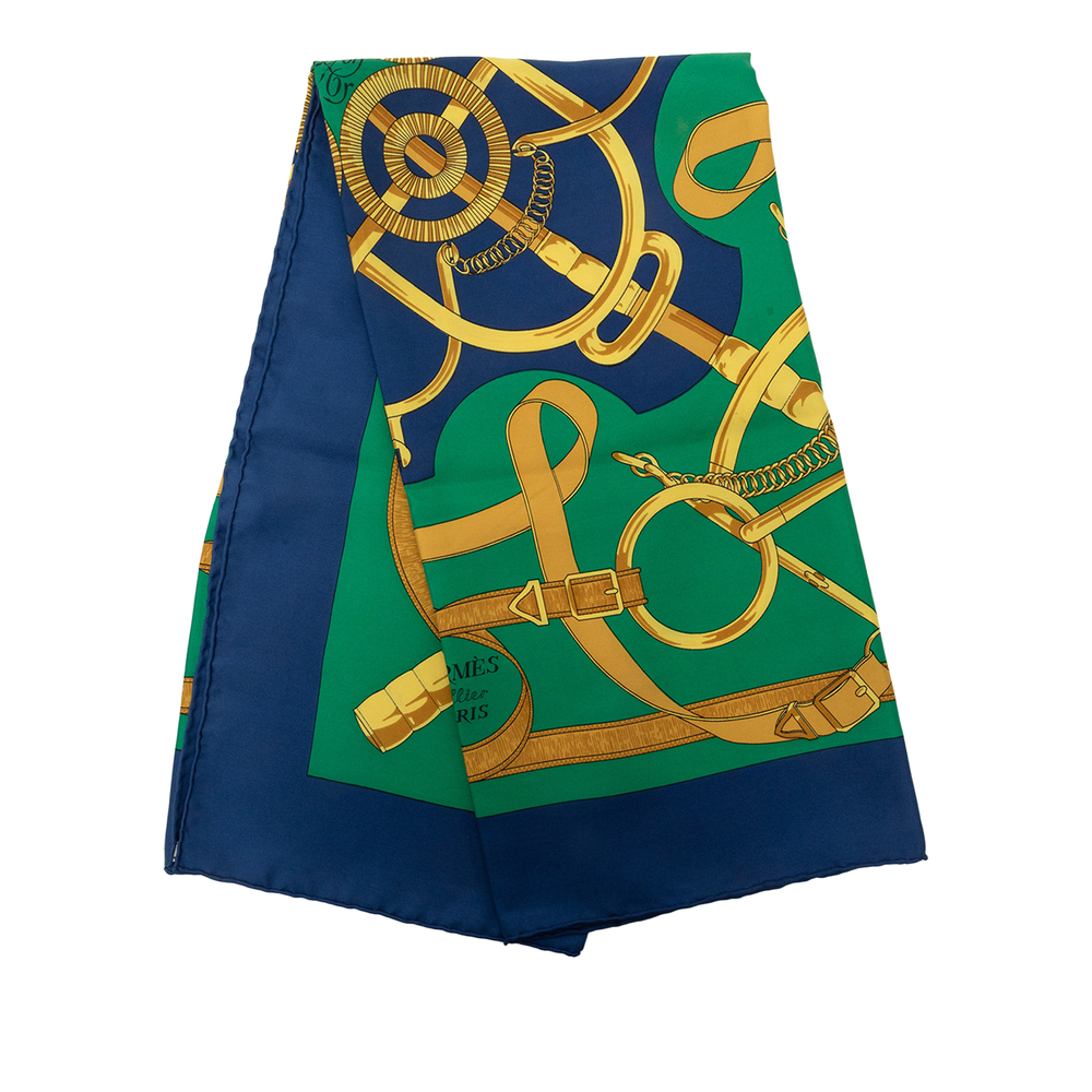 Pre-Loved Hermes Eperon D Or Silk Scarf 90